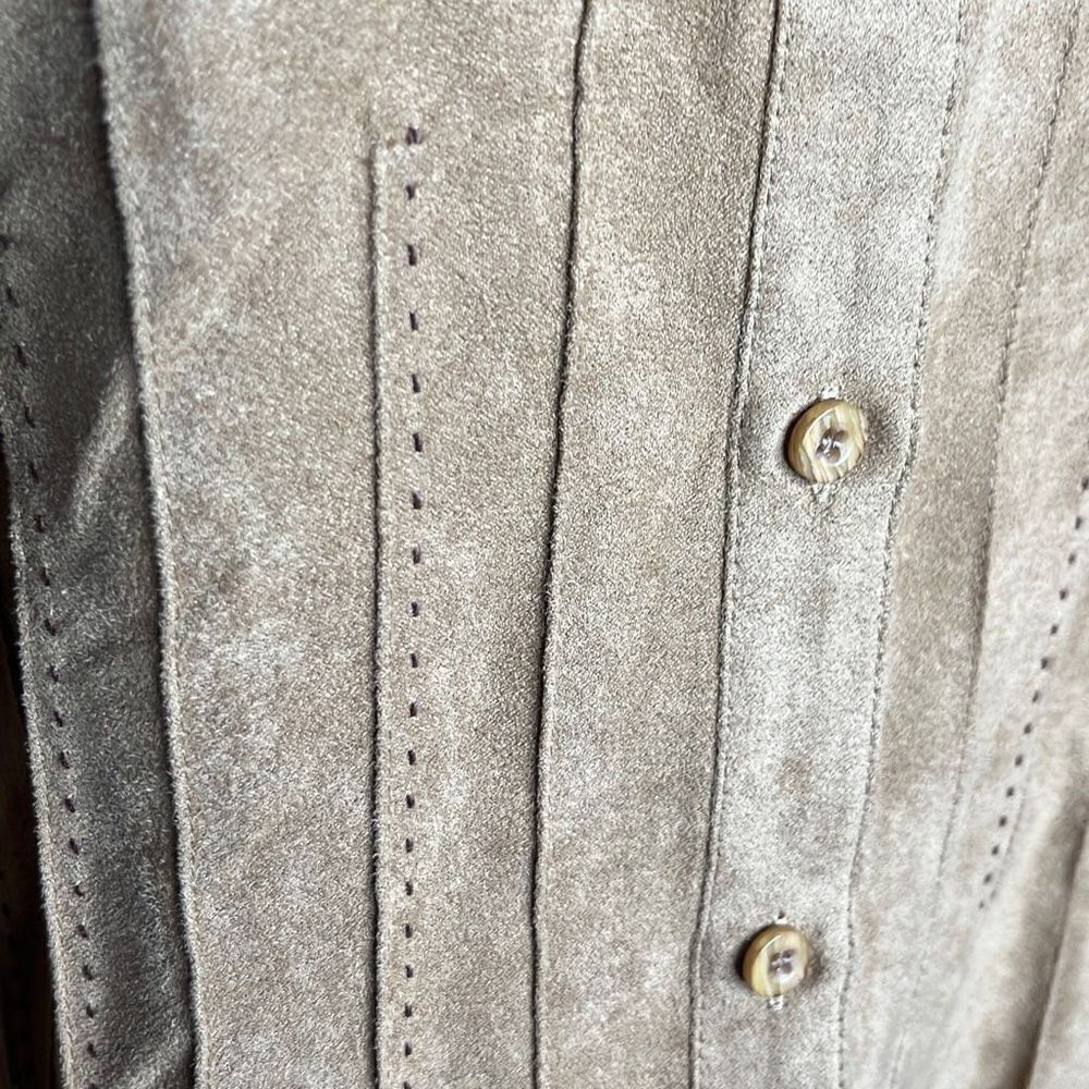 Lemon Grass Suede Doeskin Long Sleeves Women's Fashion Jacket Size Medium - Picture 4 of 14
